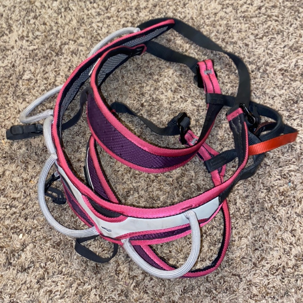 Singing rock climbing harness